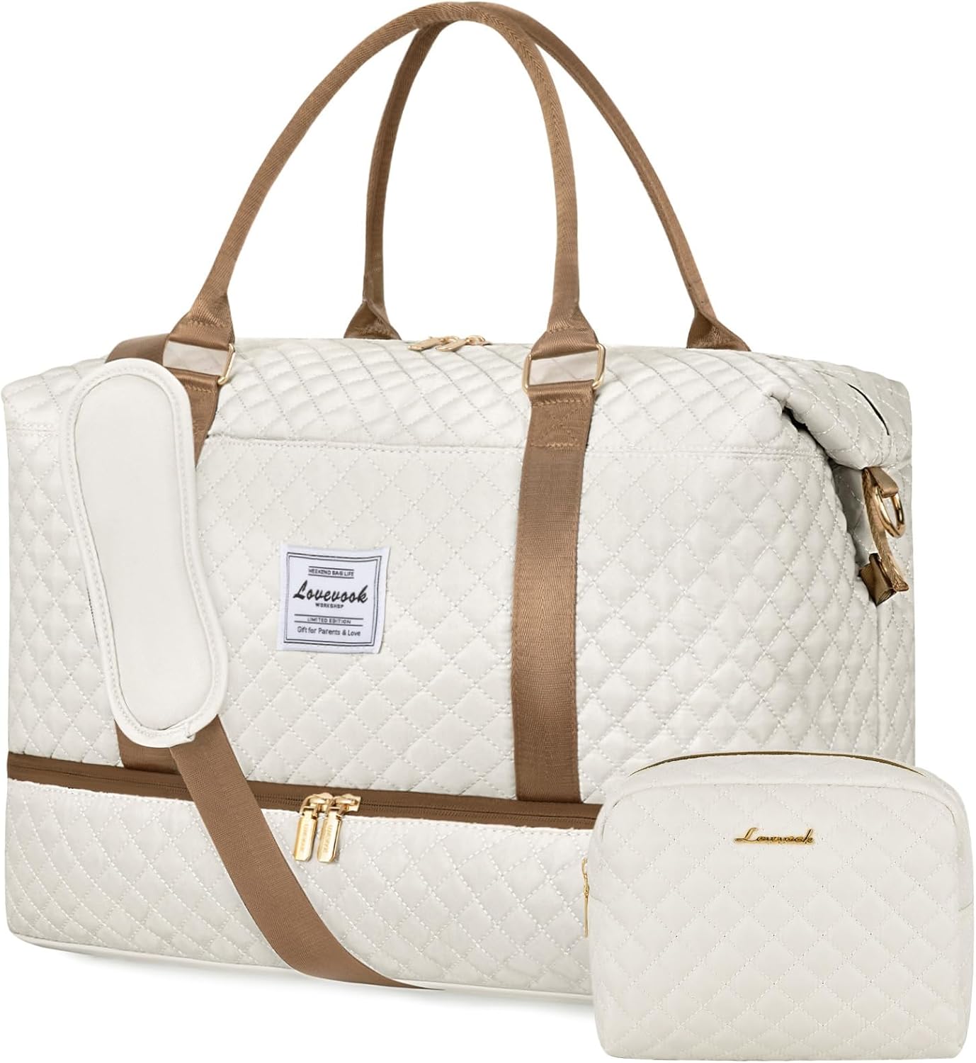 LOVEVOOK Travel Duffle Bag with Shoe Compartment for Women