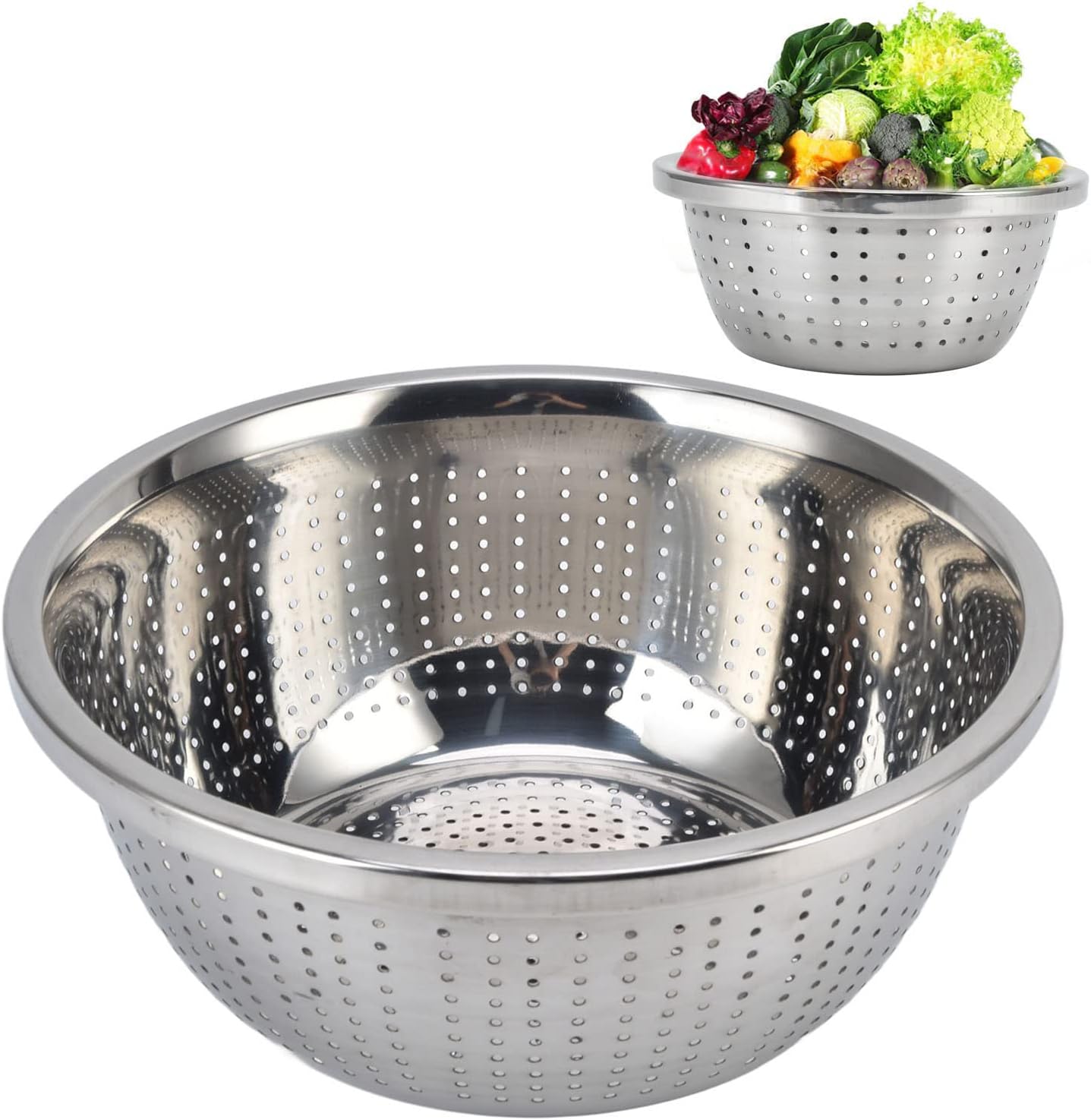 Hapivida 304 Stainless Steel Colander - Dual Purpose Kitchen Strainer