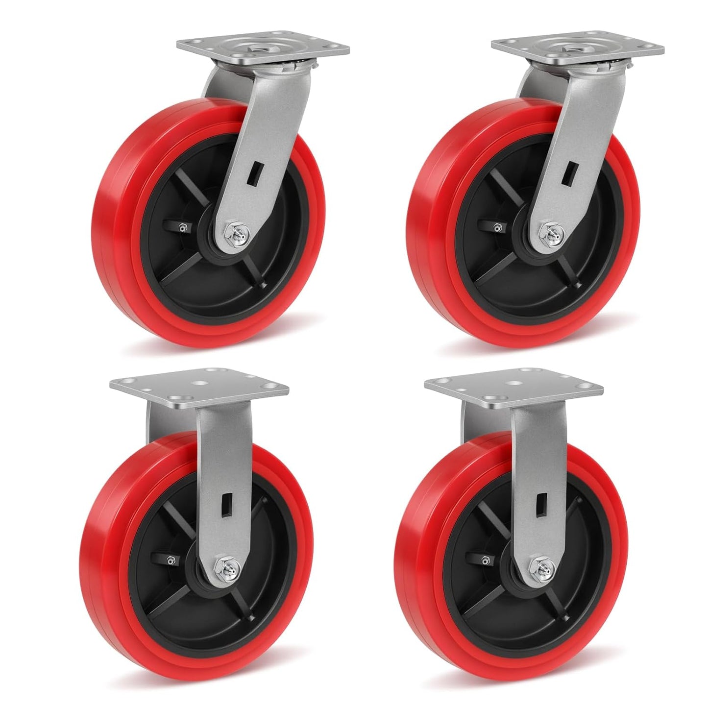 8 Inch Heavy Duty Casters Set of 4 for Industrial Use