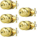 Probrico Interior Door Knobs Polished Brass Privacy 5 Pack