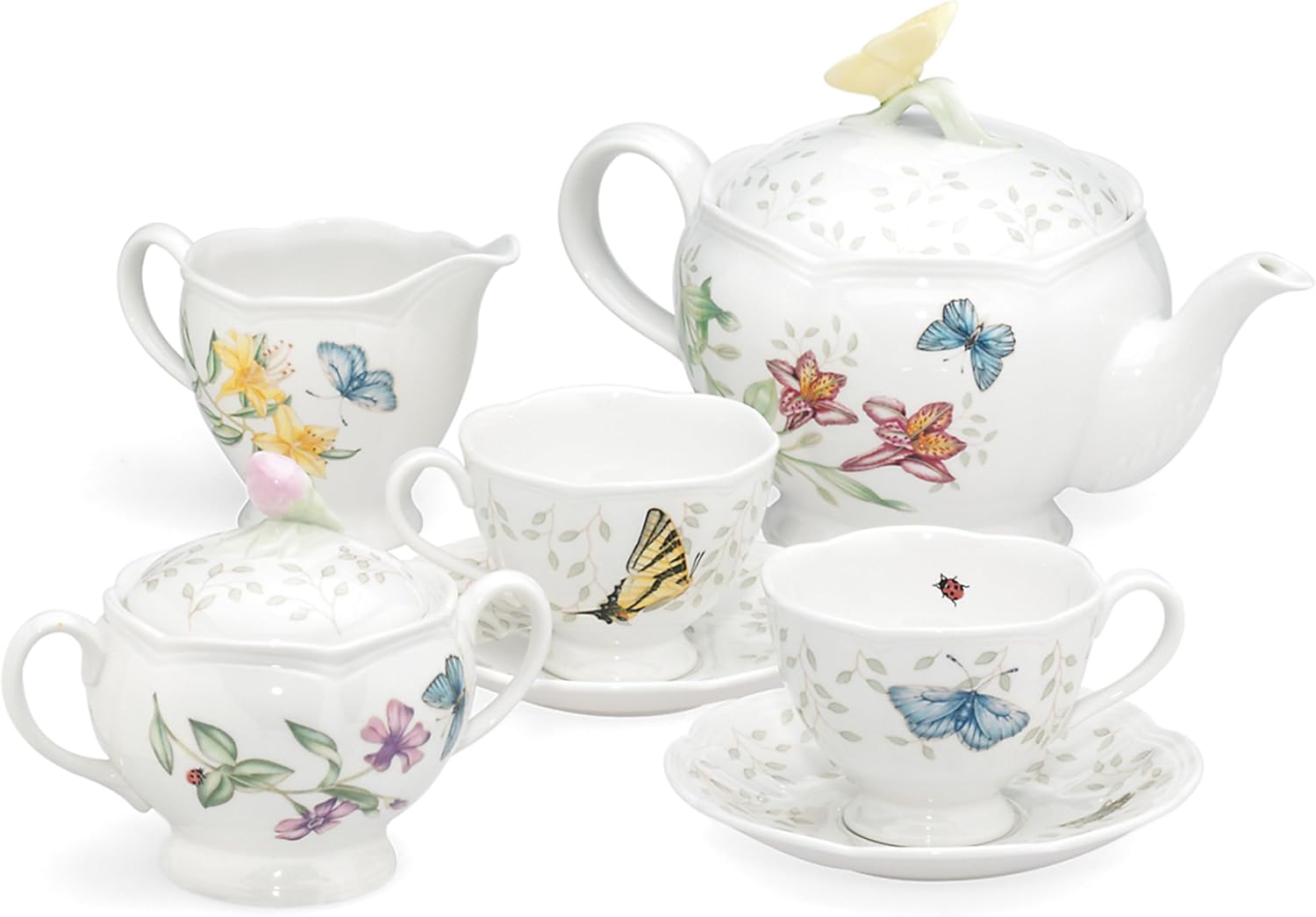 Lenox Butterfly Meadow 8-Piece Tea Set for Elegant Tea Time