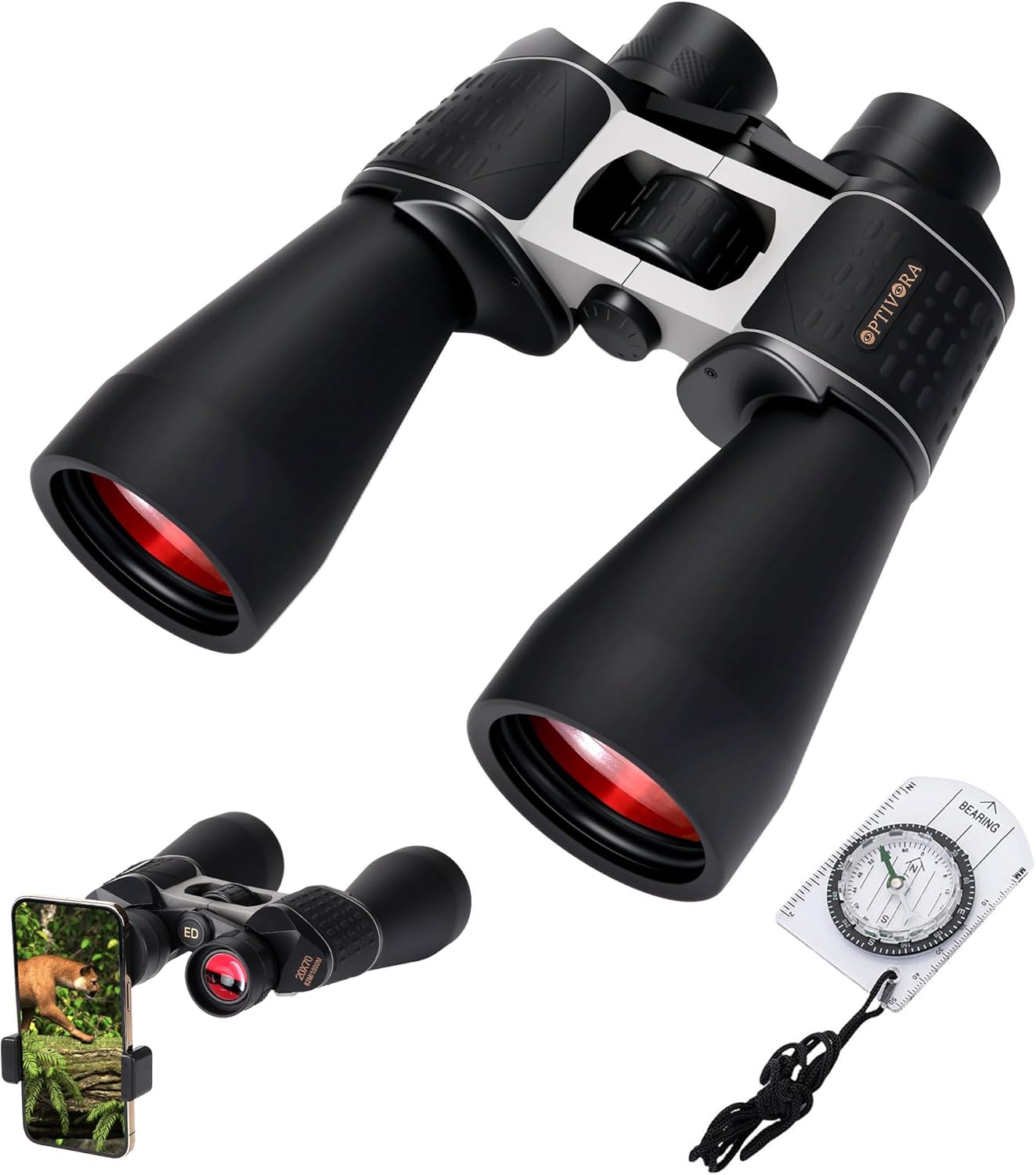 High Powered 20 70 Binoculars for Bird Watching and Hunting