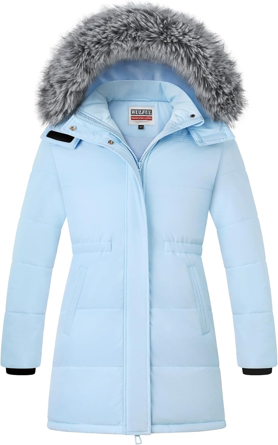 WULFUL Girl's Winter Long Coats Hooded Parka for Kids Warm