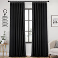 Back Tab Blackout Curtains 42 x 96 in 2-Pack - Black Room Darkening