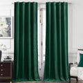 Timeper Green Velvet Curtains W42 x L96 in 2 Panels - Luxury Blackout