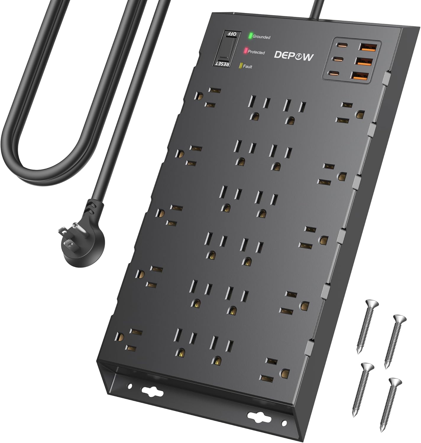 Surge Protector Power Strip with 22 Outlets and 6 USB Ports