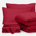 Full XL Red 7-Piece Comforter & Sheet Set - Ultra-Soft 1800