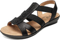 VJH confort Women's Comfort Flat Sandals - Rhinestone Slip On Casual