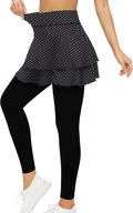 Tennis Skirted Leggings for Women - Flared Pleated Skort with Pockets