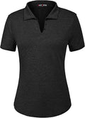 JACK SMITH Women's Short Sleeve Sports Moisture-Wicking Polo Shirt