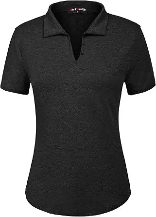 JACK SMITH Women's Short Sleeve Sports Moisture-Wicking Polo Shirt