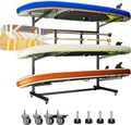 59in Wide Kayak Storage Rack - Freestanding Heavy Duty with Wheels