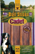Cadet 9-12ft Bull Sticks 12 Count - Long Lasting High Protein Chews