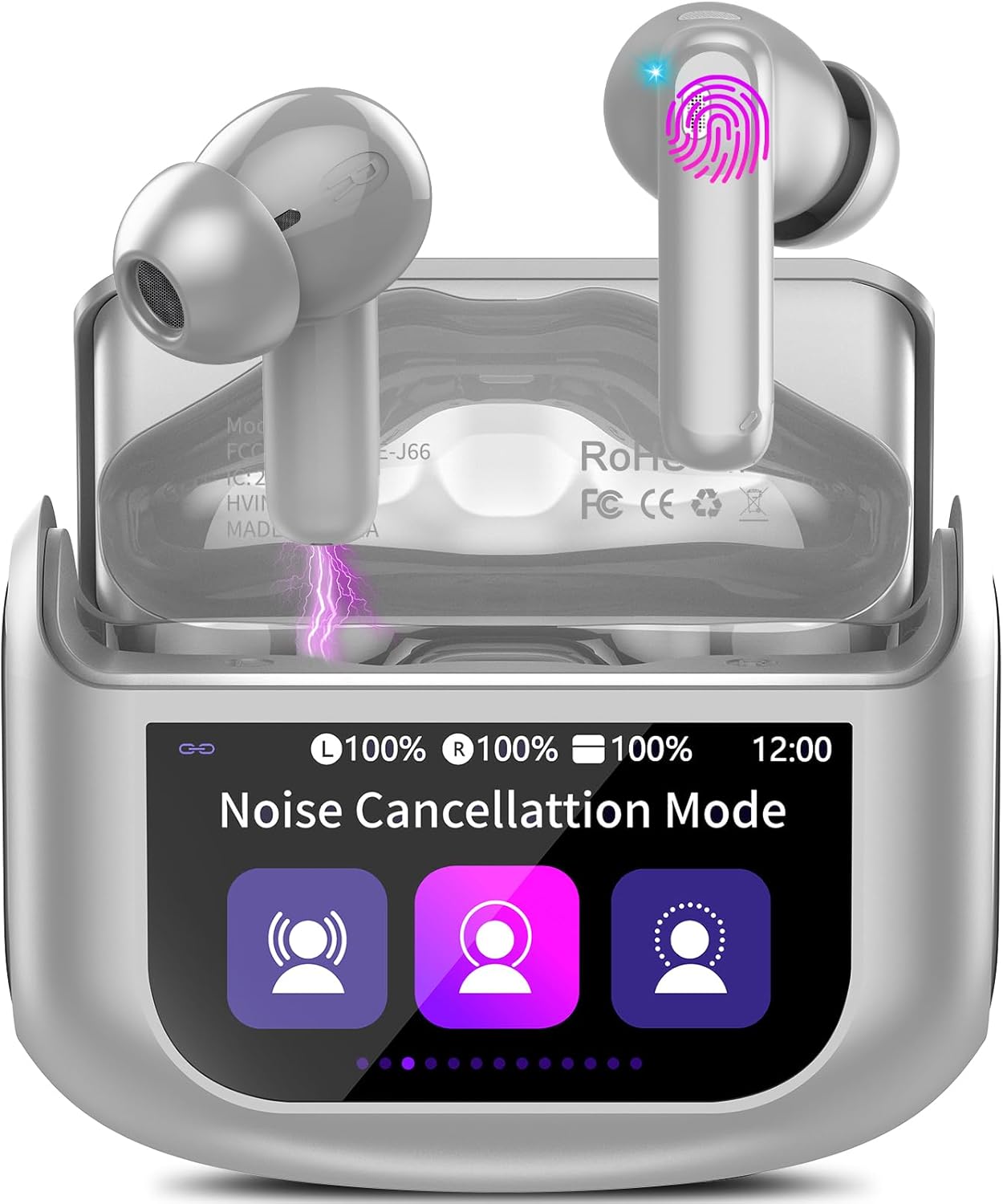 Wireless Earbuds with ANC Noise Cancelling and 48H Playtime