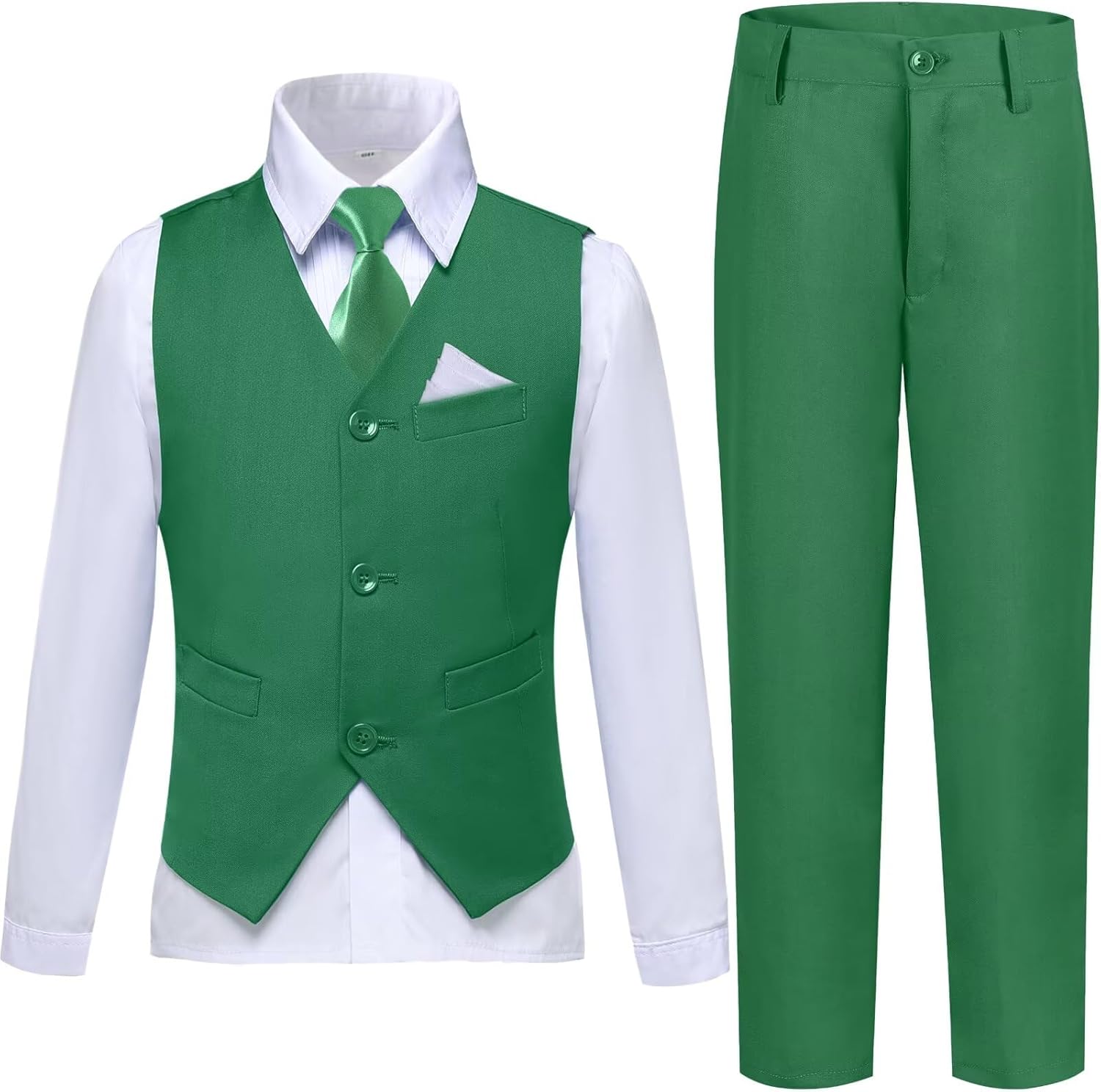 Boys Suit Formal Dress Pants Vest Set for Weddings and Events