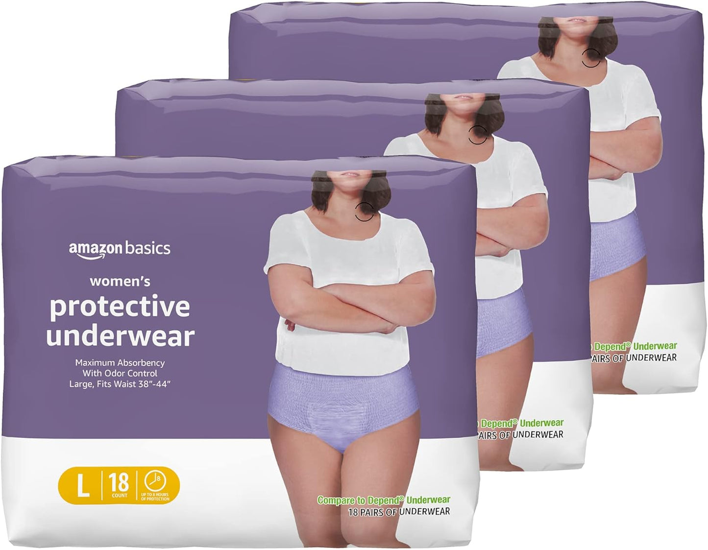 Maximum Absorbency Incontinence Underwear for Women, Large Size