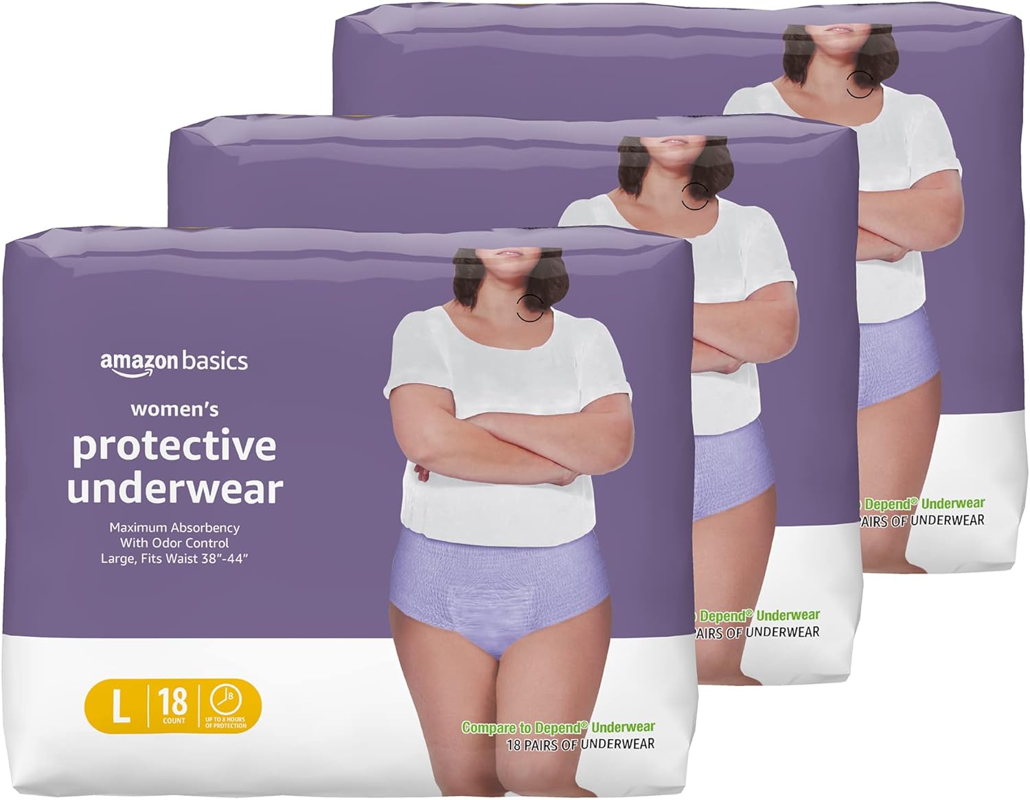 Maximum Absorbency Incontinence Underwear for Women, Large Size