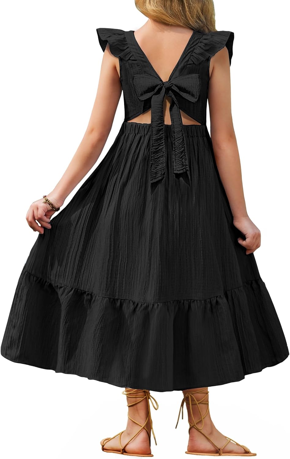Arshiner Girls Summer Tie Back Dress for Tween Fashionistas