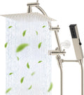 8ft Rainfall Shower Head Combo with 16ft Arc Extension - Brushed