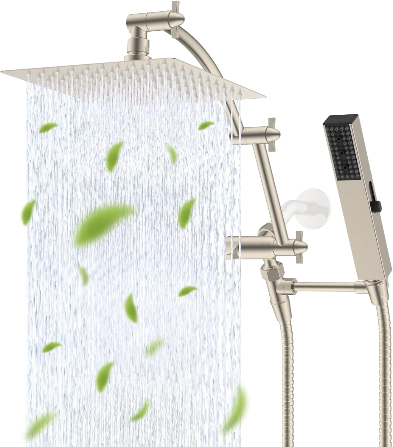 Hibbent 8ft' Rainfall Shower Head Combo with Handheld Wand