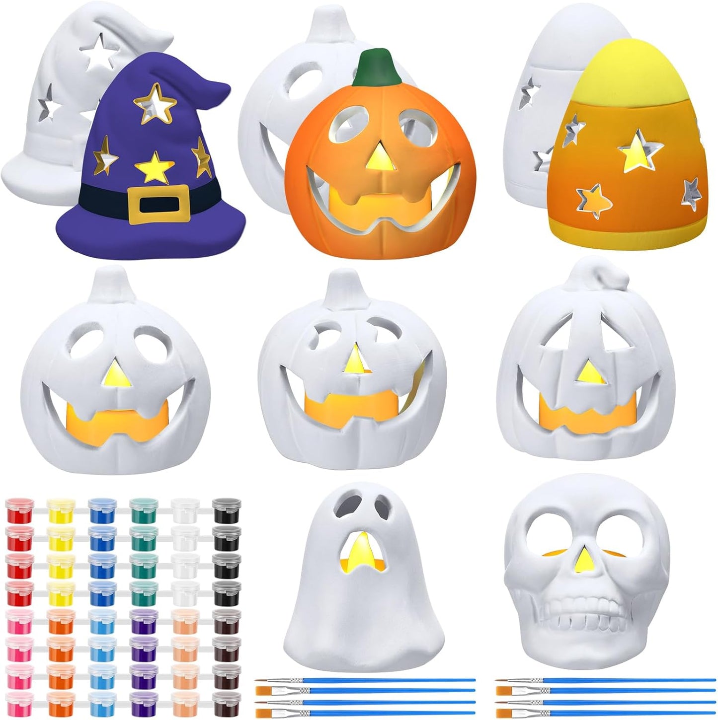 DIY Ceramic Halloween Lanterns Craft Set for Festive Decor
