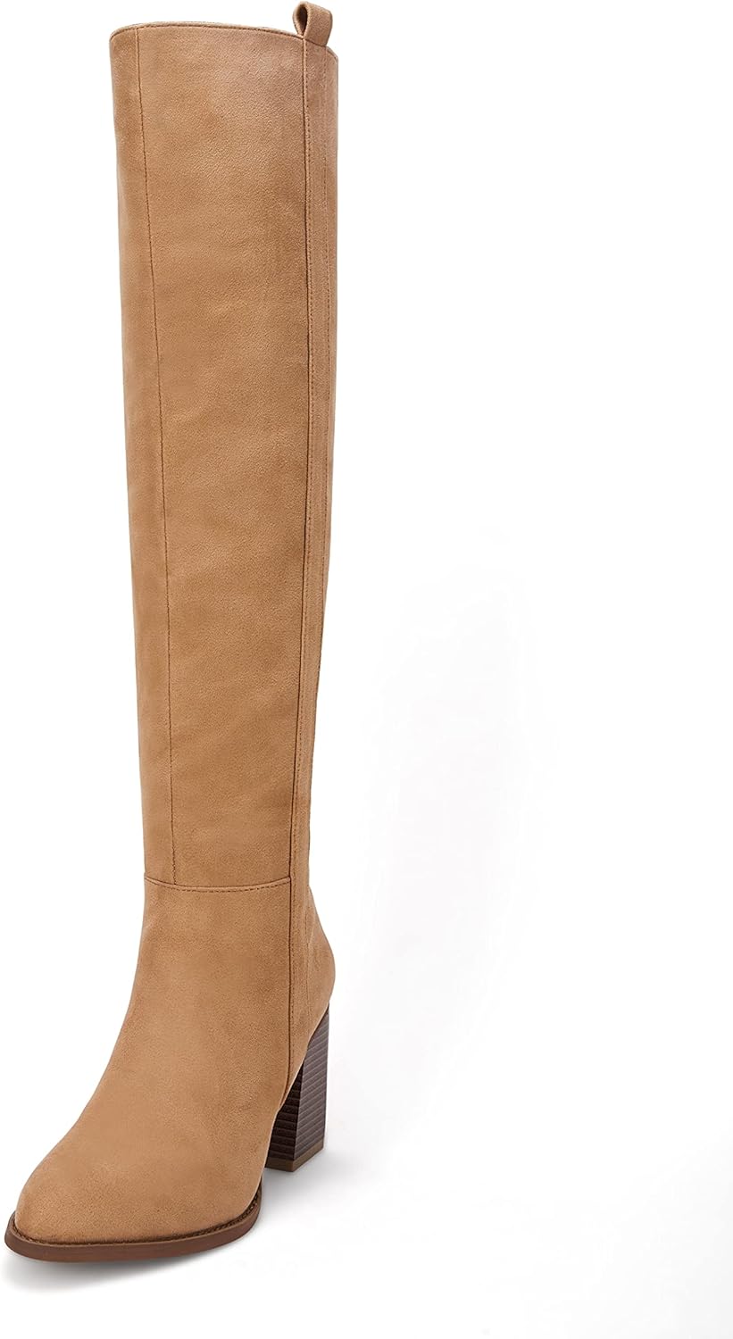 Ermonn Womens Faux Suede Knee High Side Zipper Boots Review
