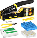 RJ45 Crimp Tool Pass Through Ethernet Crimper Kit for Cat5 Cat6