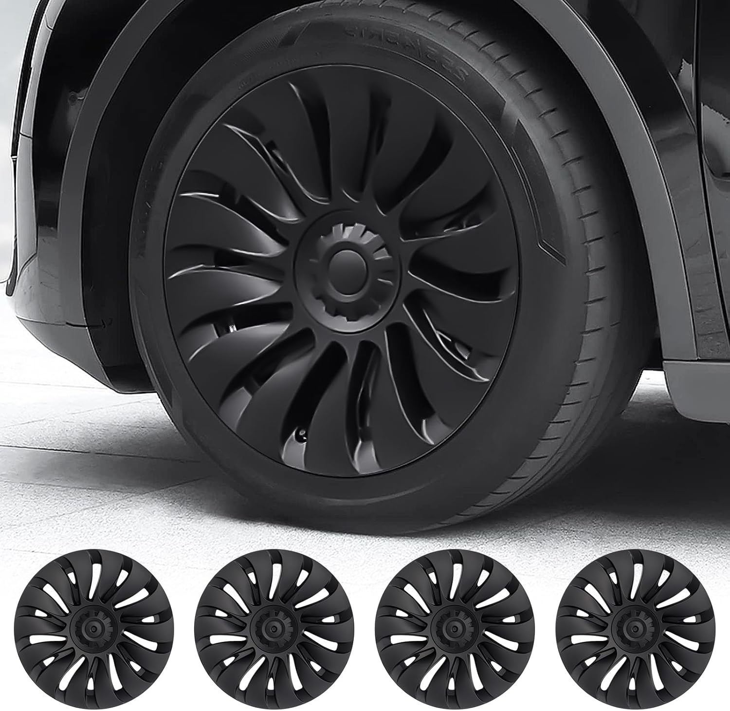 Model Y Hubcaps - 19 Inch Gemini Wheel Covers for Tesla