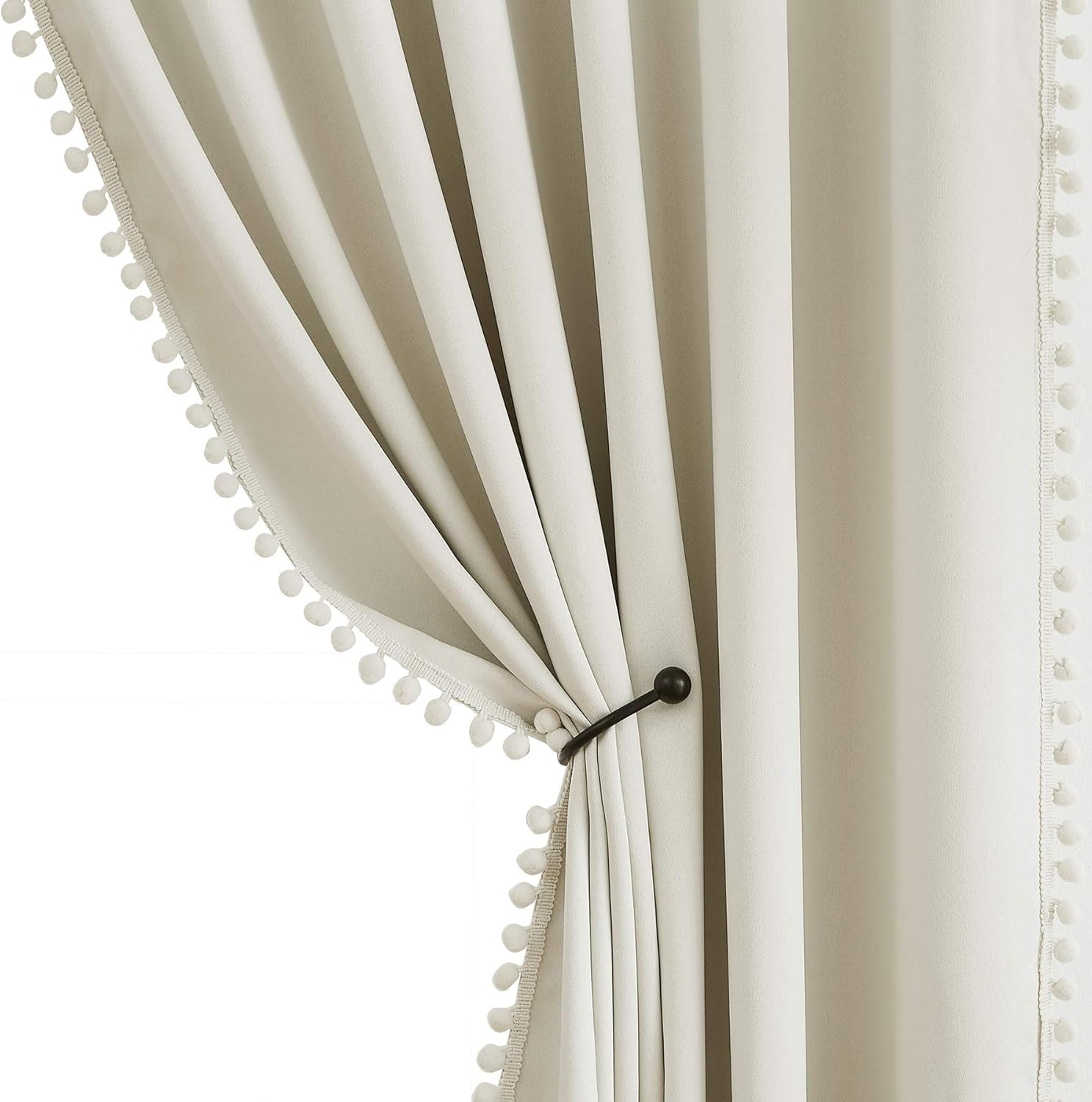 Pom Pom Curtains for Bedroom Windows - Energy Efficient Panels
