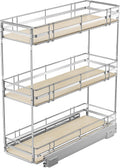 Pull Out Spice Rack Cabinet Organizer 8 in W x 20 in D - Slim 3-Tier