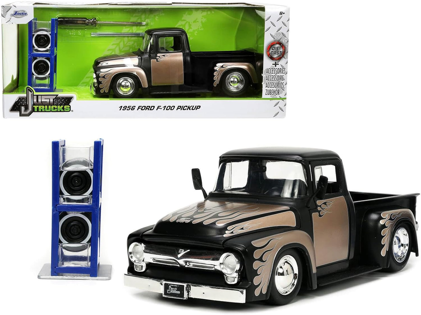 Vintage 1956 Ford F-100 Die-cast Car with Tire Rack