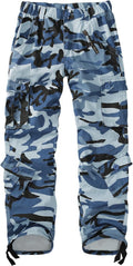 Women Mid-Rise Heavy Cotton Cargo Pants - 8 Pockets, Plus Sizes