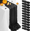 12Pack Black Halloween Table Runner 35 x 120 in Cheesecloth - Party