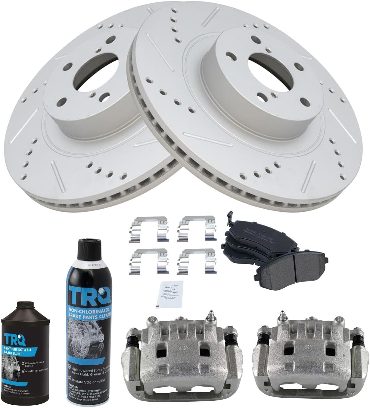 TRQ Front Brake Pad & Rotor Kit for 2004-2012 Subaru Vehicles
