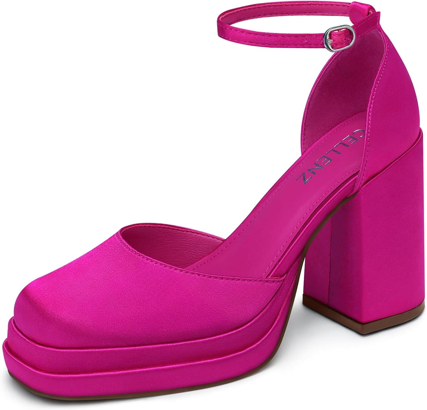 Women Chunky High Heels: Stylish Ankle Strap Platform Pumps