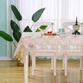 Lace Table Cloth Floral Embroidered Vintage Rectangle 60 in x 104 in