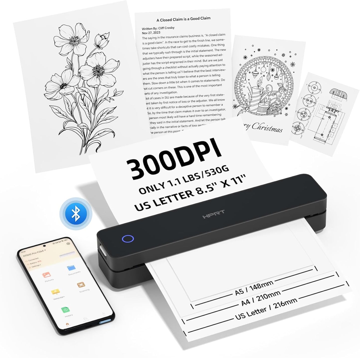 HPRT Wireless Thermal Printer: Inkless On-the-Go Printing