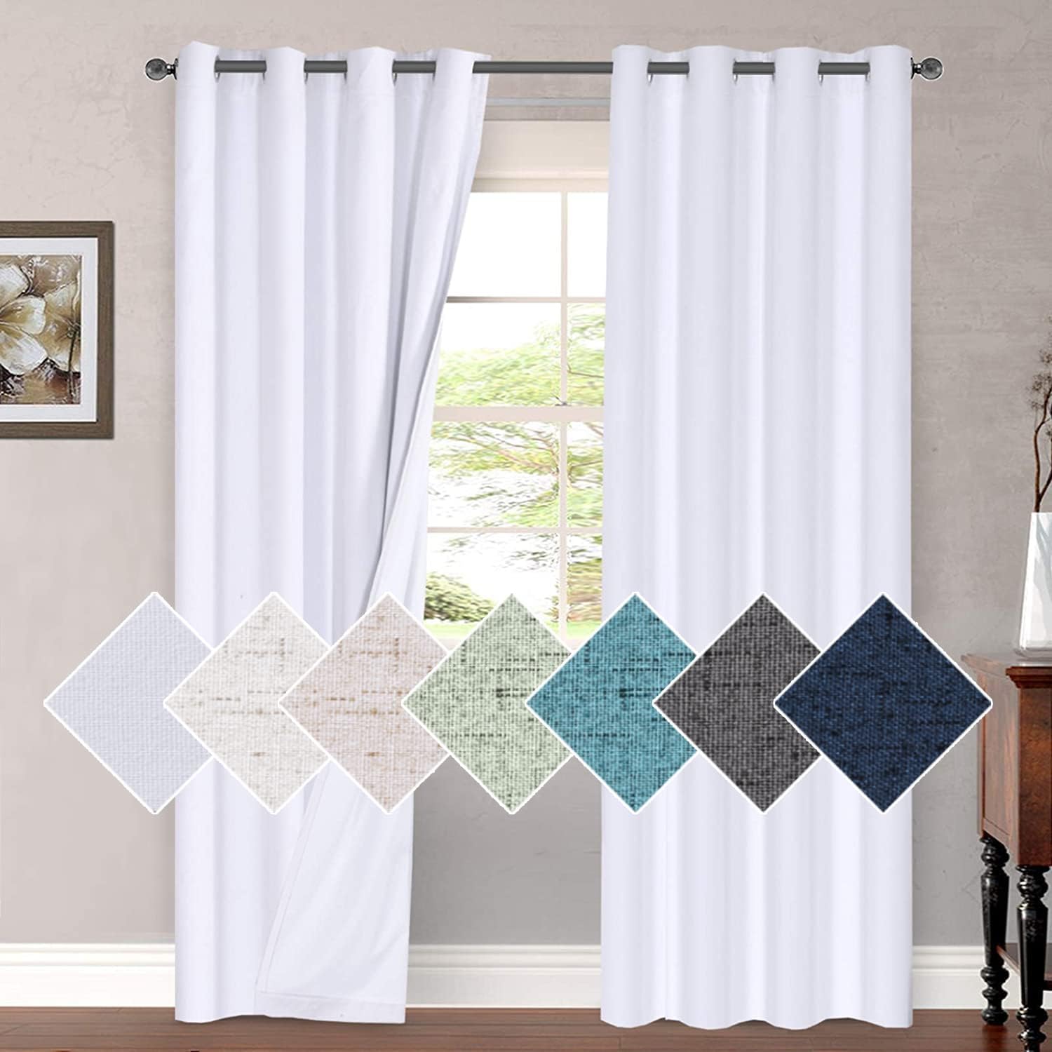 H.VERSAILTEX 100% Blackout Curtains for Bedroom 96 in Long
