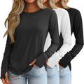 Huukeay 3 Pack Women's Long Sleeve Thumb Hole Tunic
