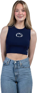 Cut-Off Tank Top for Women University-Themed Fitted Cropped Tank