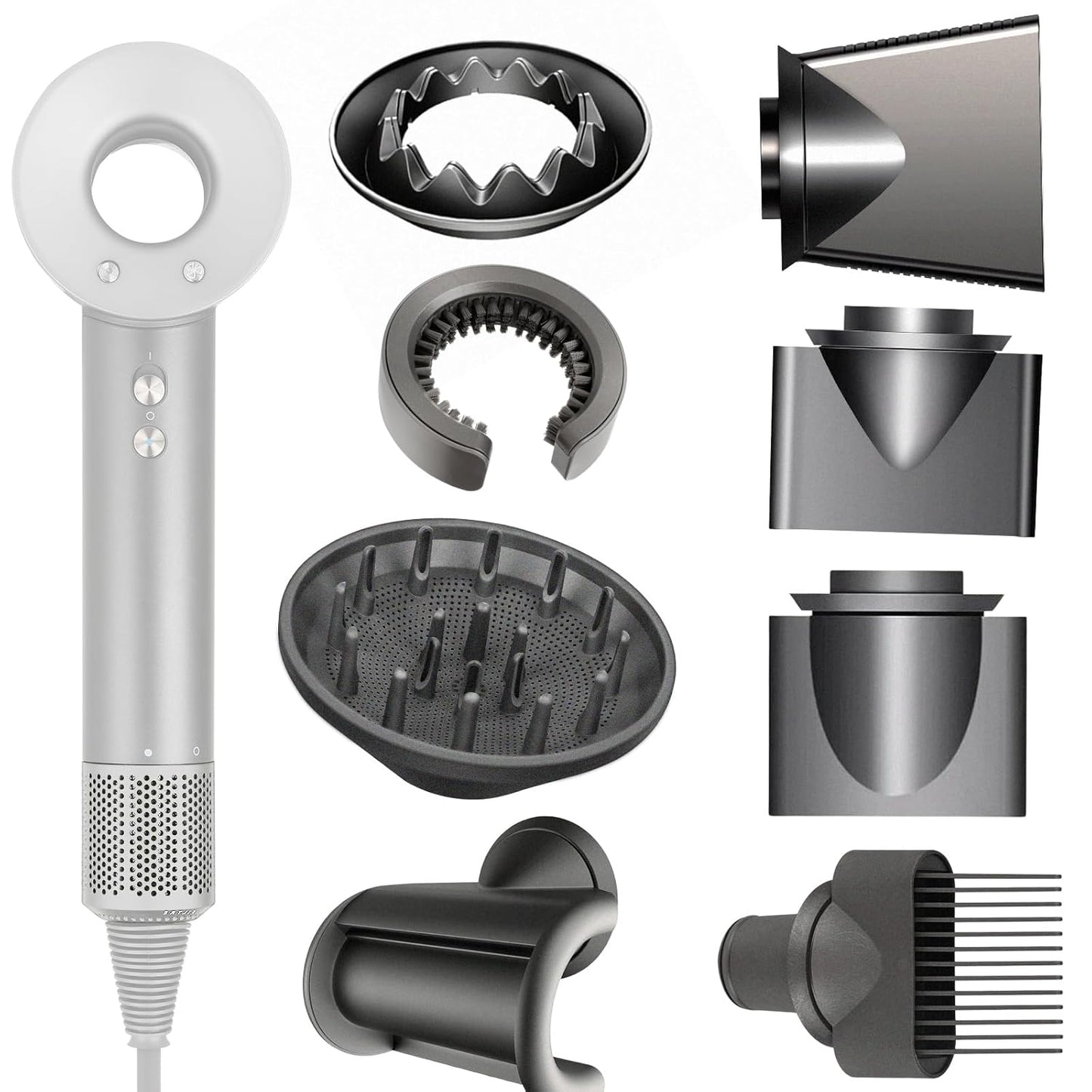 Dyson Hair Dryer Accessory Set - 8PCS Gentle Styling Tools