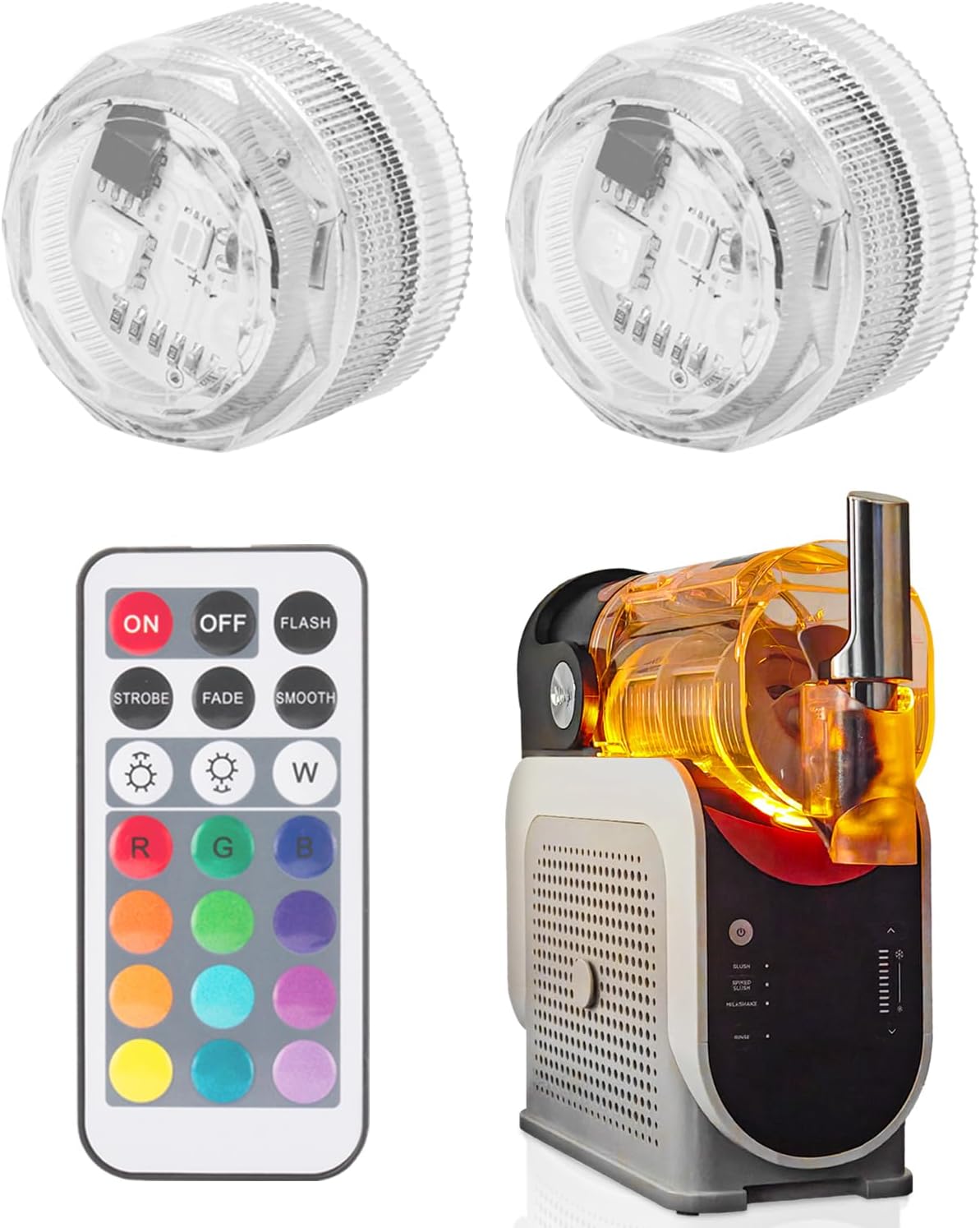 Colorful Ninja Capsule Lights - Easy Setup, 13 Colors, 4 Modes - Slushi Machine Accent - 2 Pack