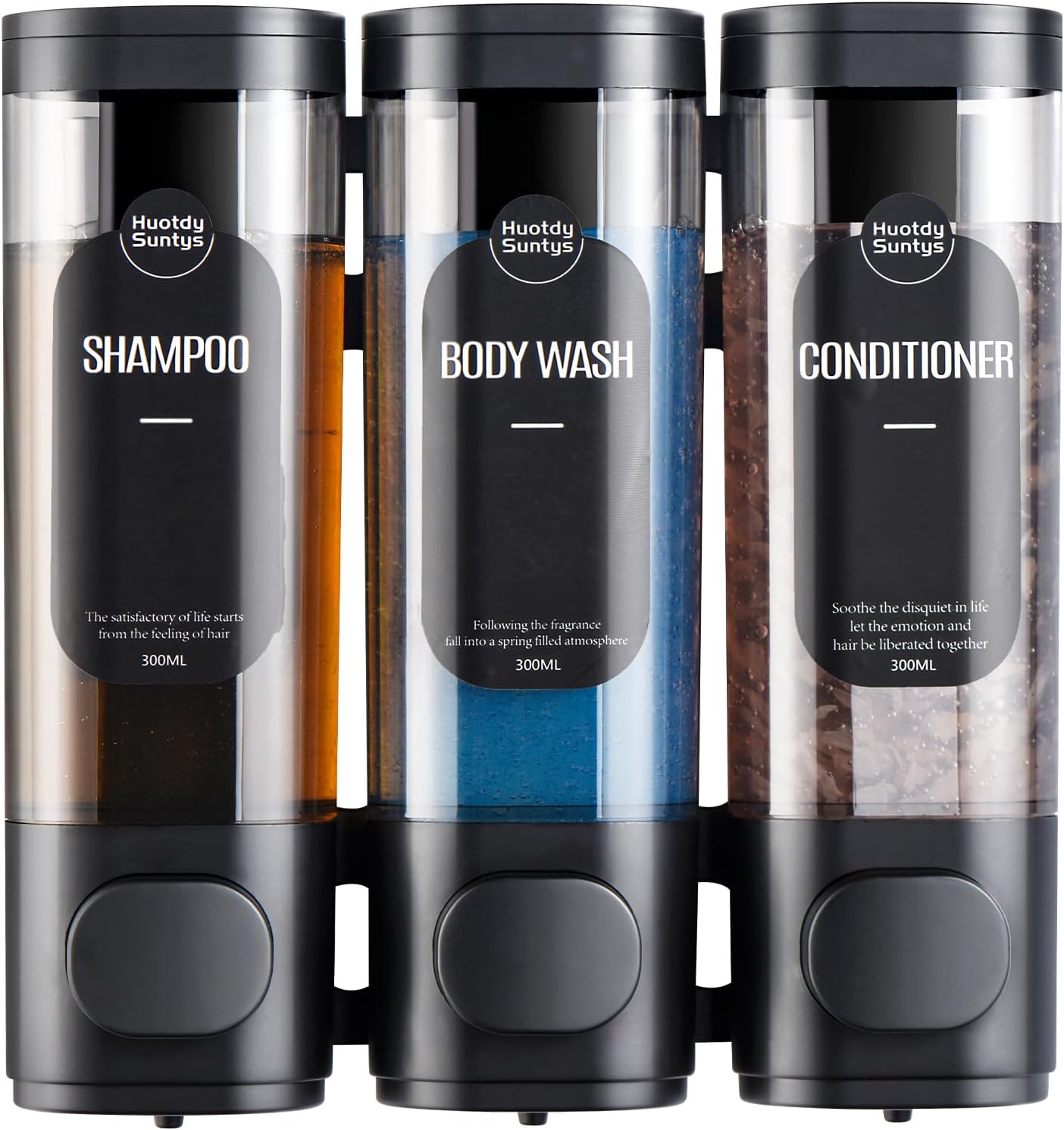 3-Chamber Wall Mounted Dispenser - No Drill | Organize Shower Essentials!