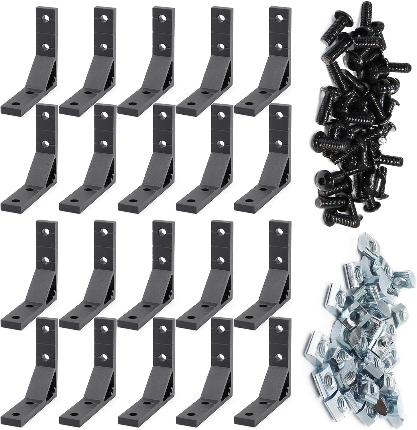20 Set 78x78mm Aluminum Extrusion T Slot Corner Bracket Kit