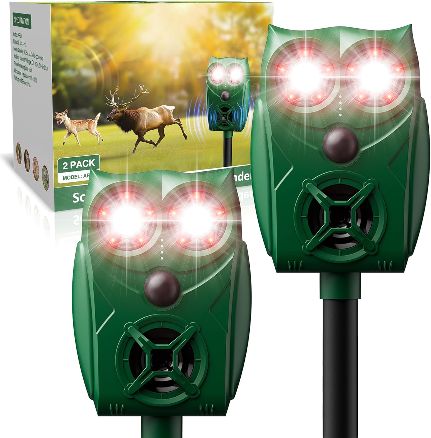 Solar-Powered Ultrasonic Animal Repellent for Outdoor Yards