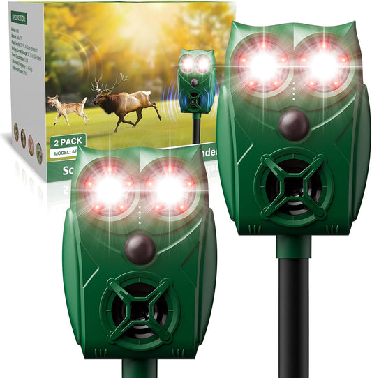 Solar-Powered Ultrasonic Animal Repellent for Outdoor Yards