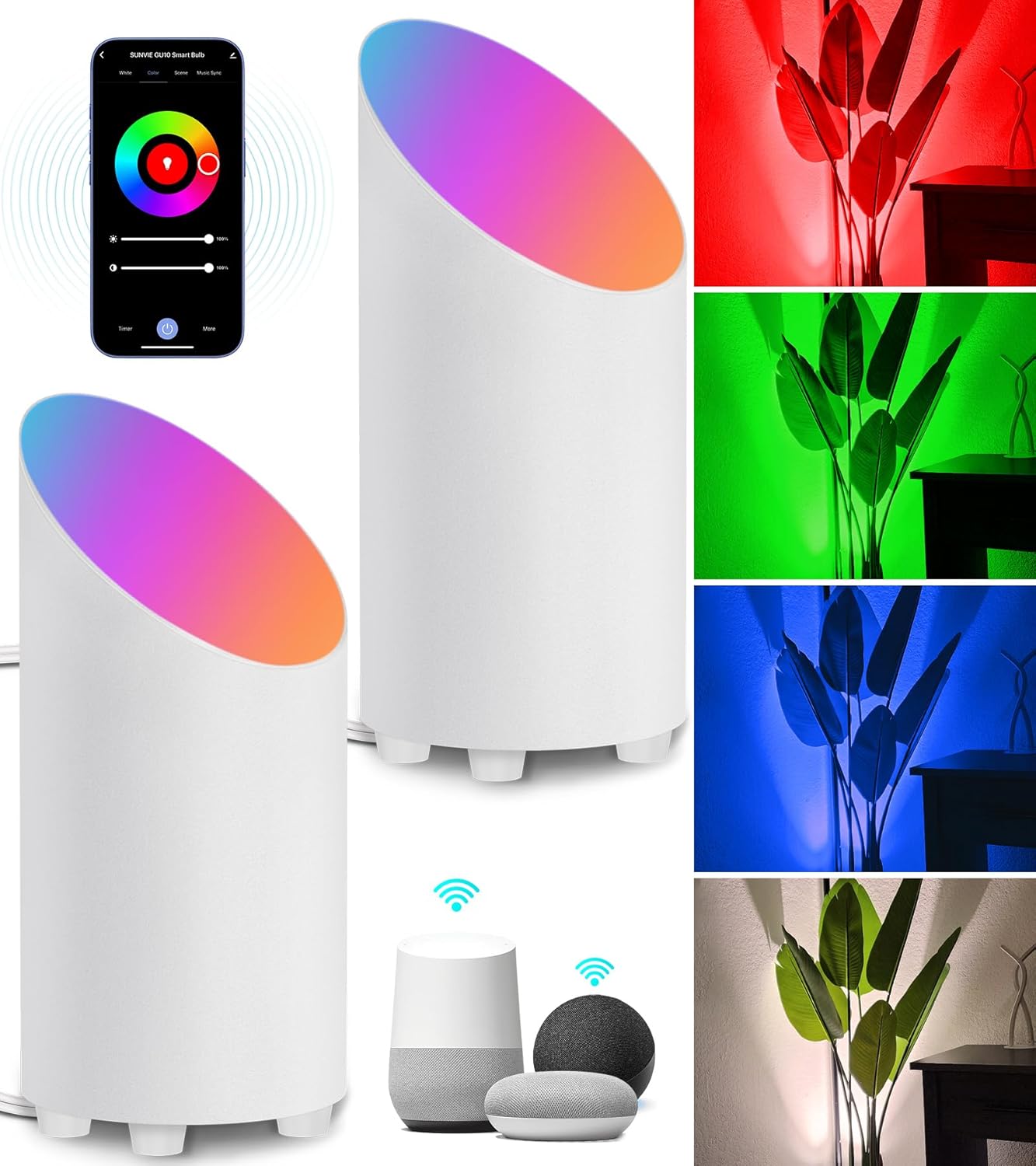 Smart Floor Can Light 5W RGBW Color Changing Uplights for Home