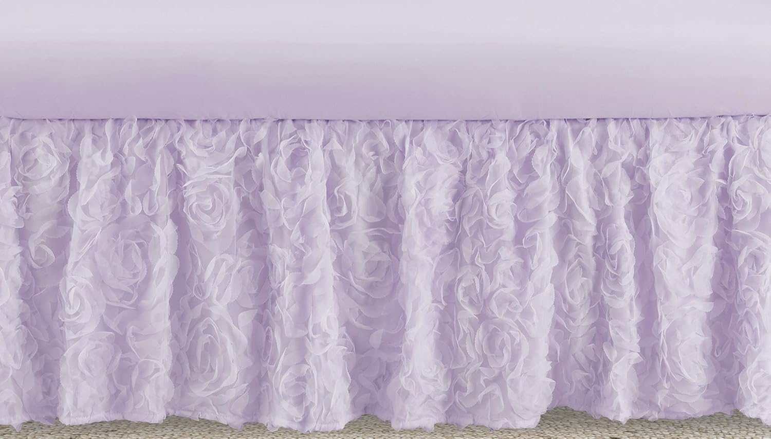 Sweet Jojo Designs Purple Floral Rose Baby Nursery Crib Skirt