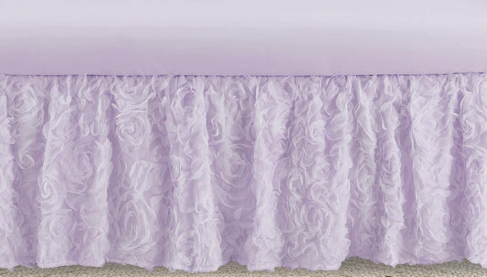 Sweet Jojo Designs Purple Floral Rose Baby Nursery Crib Skirt