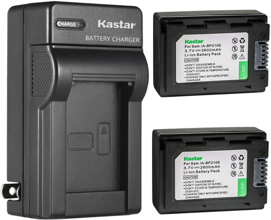 Kastar 2-Pack IA-BP210E Battery and Charger for Samsung Cameras